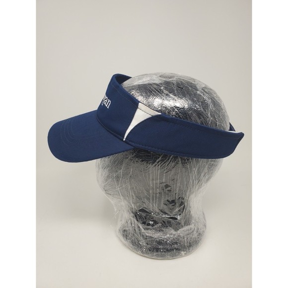 Vintage JP Morgan CHASE Bank Card Golf Hat Visor Blue Strapback - Picture 2 of 7